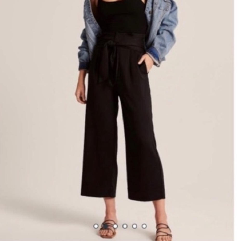 Brown Abercrombie and Fitch Wide Leg Satin Pants